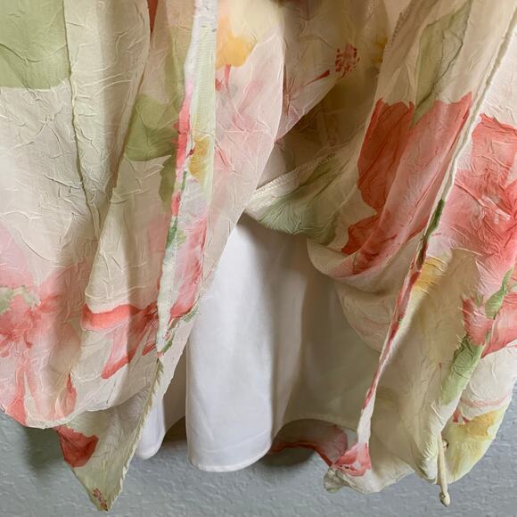 J.B.S. LTD Dress 6 Vintage 90's Y2K Scoop Neck Cap Sleeve Textured Floral Maxi - Picture 10 of 13